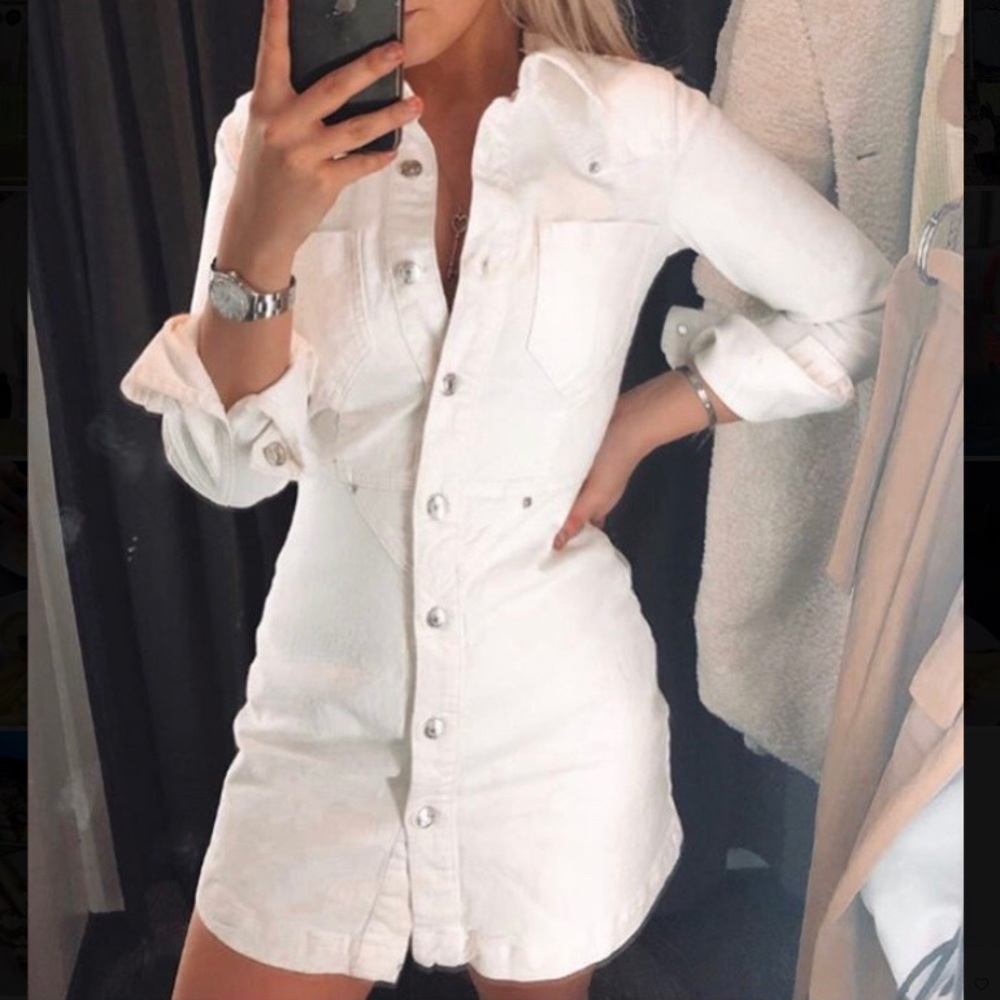 Zara Denim white dress